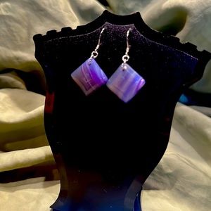 Purple/Gray Agate Earrings